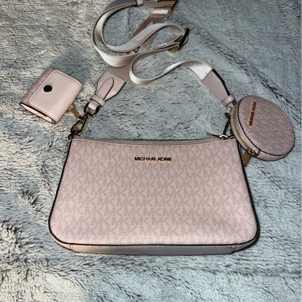 Michael Kors Light Pink Crossbody Bag Trio